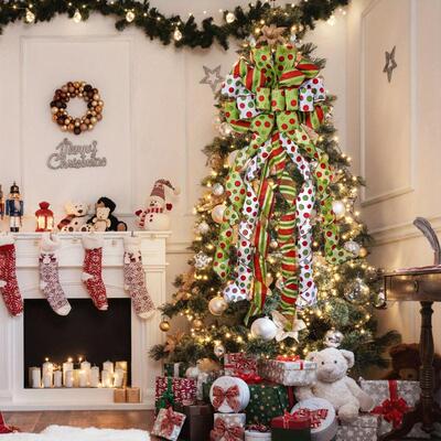 K 33321 Christmas Polka Dot Bow 圣诞波尔卡圆点蝴蝶结跨境