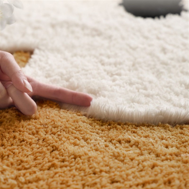 法式圆形植绒地毯卧室床边房间簇绒吸水脚垫化妆台宿舍衣帽间地垫