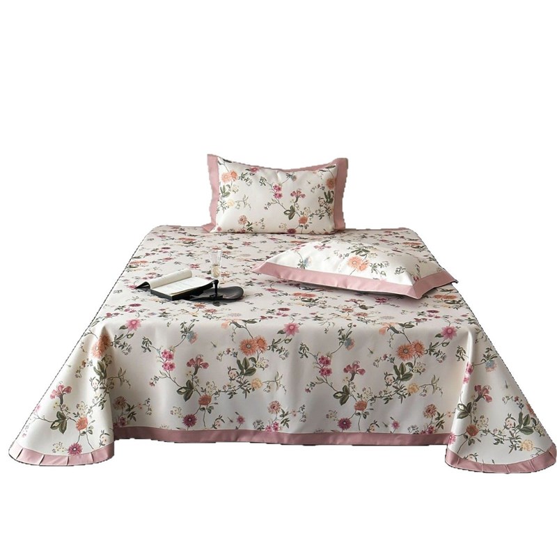 高端雅奢数码印花床单款冰丝凉席三件套夏季空调软凉席可水洗机洗