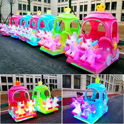 新款加蓬儿童碰碰车广场夜市摆摊亲子游乐车双马拉车公园游乐设备