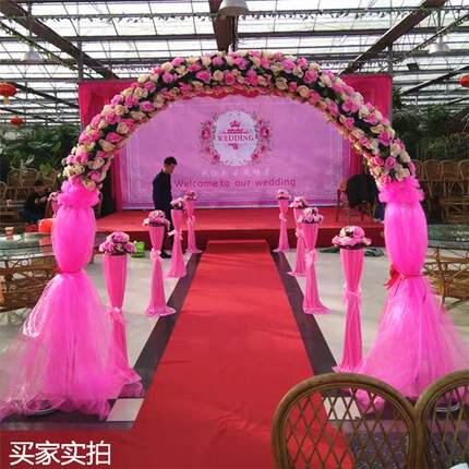婚庆路引花柱新款拱门装饰花篮开业罗马柱结婚布置活动迎宾道具