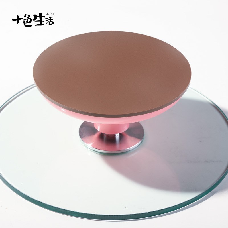 蛋糕玻璃转盘做生日裱花转台旋转抹面裱花台家用商用烘焙工具套装