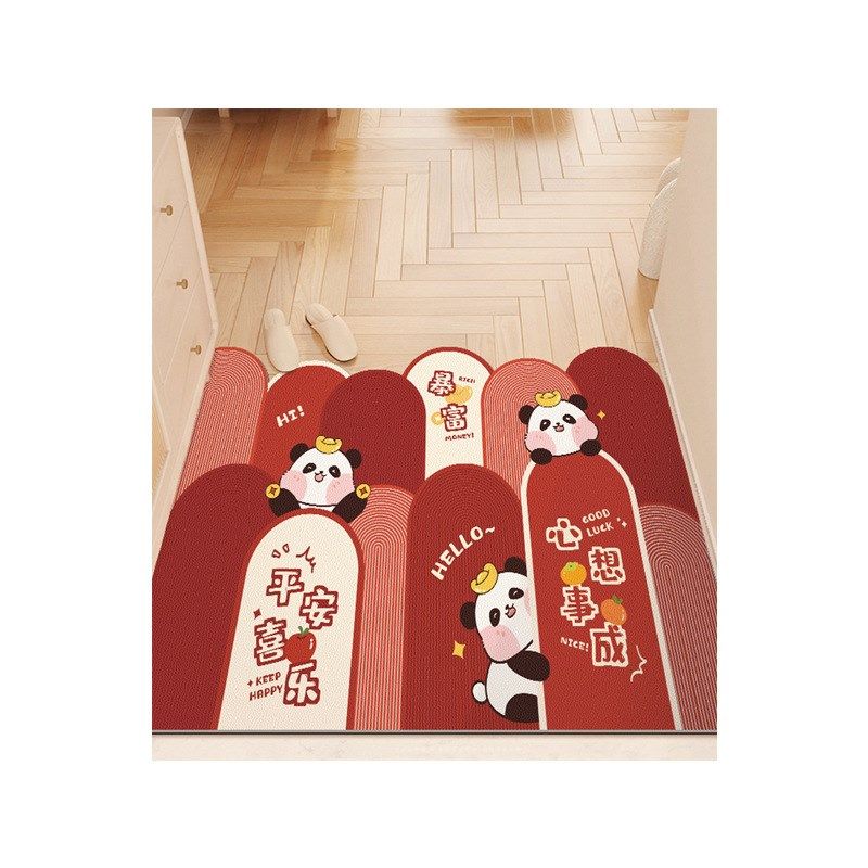 龙年喜庆新年入户门皮革地垫防滑耐磨门垫玄关门口可擦免洗脚垫,居家布艺,家用脚垫,淘宝优惠券,粉丝福利购,淘宝优惠卷