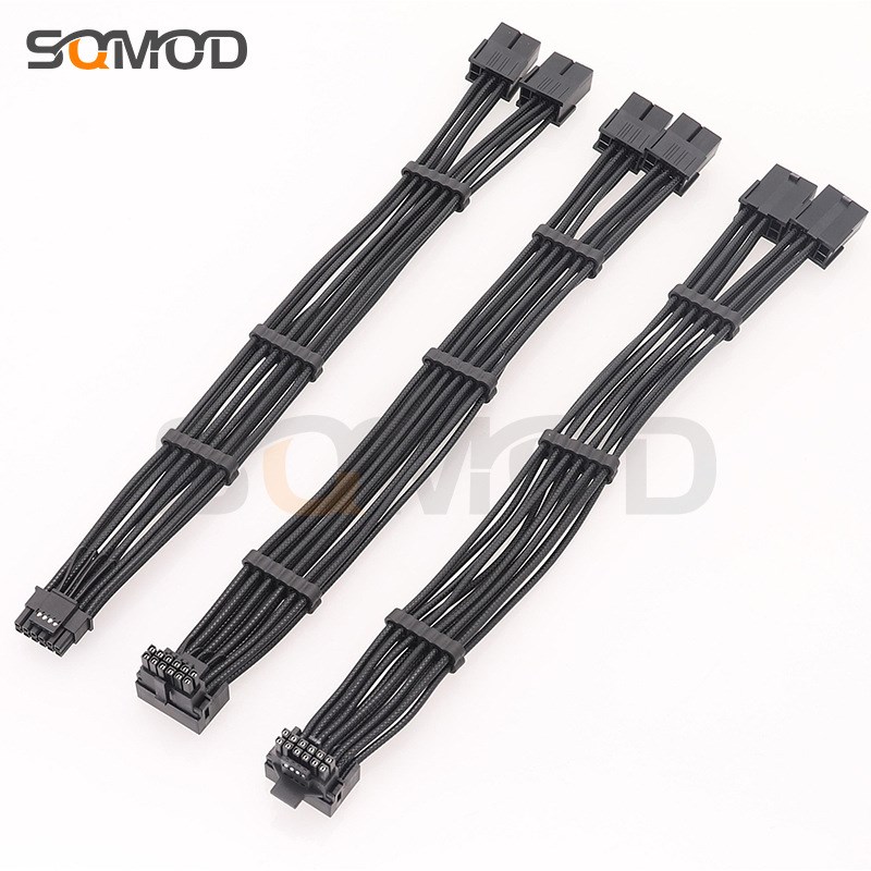 RTX40系2x8pin 8PIN转16Pin 12VHPWR 90度弯头新显卡连接线 黑色