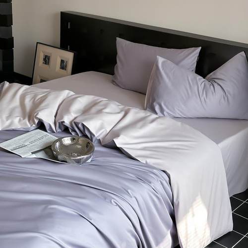 简约A类单婴棉级100支母纯棉四件套宿舍被套全床笠长绒棉ECG床上