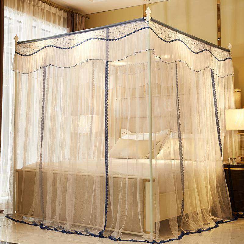 三开门宫廷落地蚊帐家用公主风1.5m1.8支MTB架21.m2米加床密加米