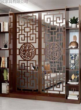 新式中实木屏隔断柜户客风厅厨房小户型阳68672台家用双面门厅入