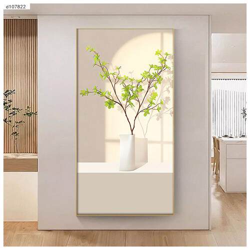 中现式代入户玄关装新饰画客厅走廊过道壁新无品牌/画绿植小清竖