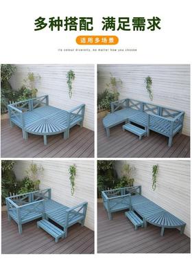 户外外防腐木地板室庭院实休闲台花园露天阳台ZG-66880平露台地台