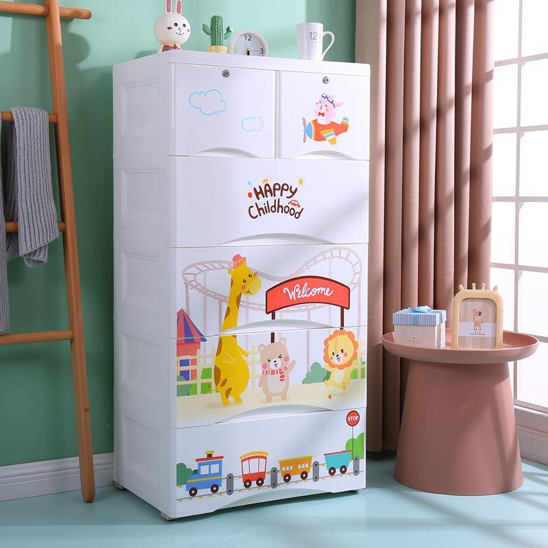 5c特大号66103收纳柜子抽屉式塑料宝宝衣柜儿童储柜玩物具m6卡通