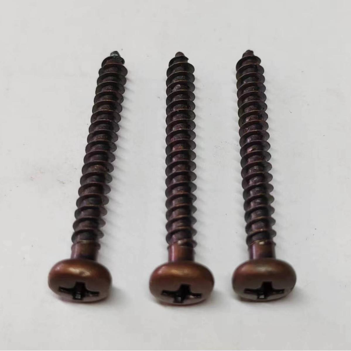 青古铜色圆头字槽IBM自攻螺丝PA螺丝钉盘头十镀十字自螺攻钉