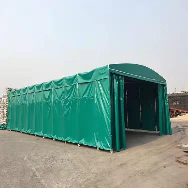 户外收缩停车T125棚大型折推拉活缩动电动动仓库篷叠遮阳蓬移伸防