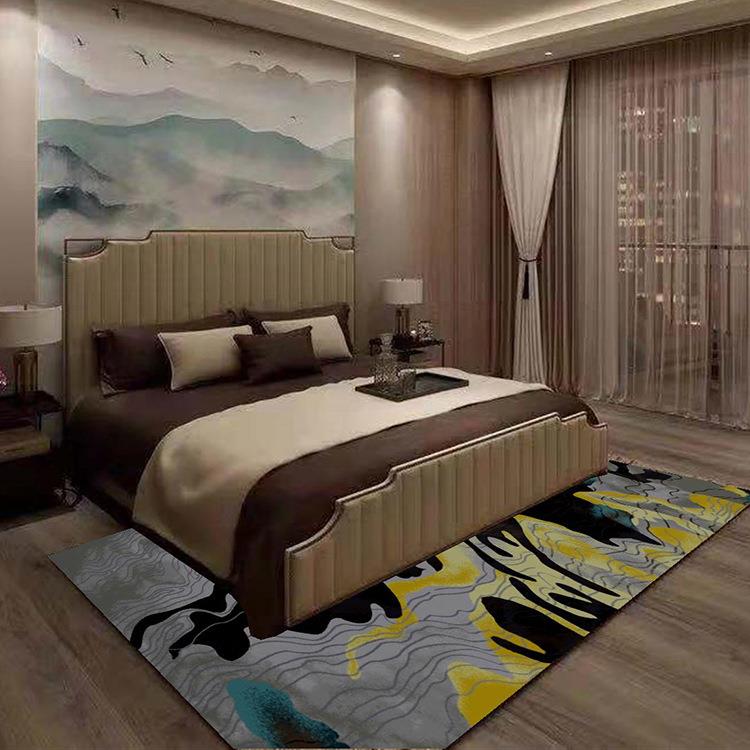 新店客房块毯zryh床边床酒尾印花地毯块宾馆房间地毯毯中式图案均