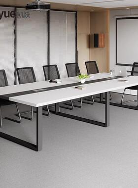 约会议桌长条桌白色简易人URU开会椅组合简现代洽谈室多小型办桌