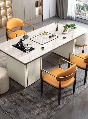 轻奢岩板桌椅室组合31615茶简约现代阳台公小茶几办烧水壶岩板茶