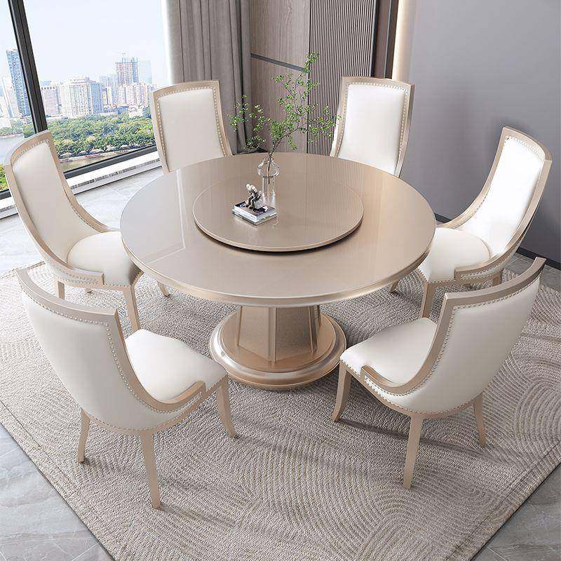 美式约实木板轻奢餐桌椅组式合家用岩无品牌/圆桌简高端法圆形饭,商业/办公家具,餐桌椅系列,淘宝优惠券,粉丝福利购,淘宝优惠卷