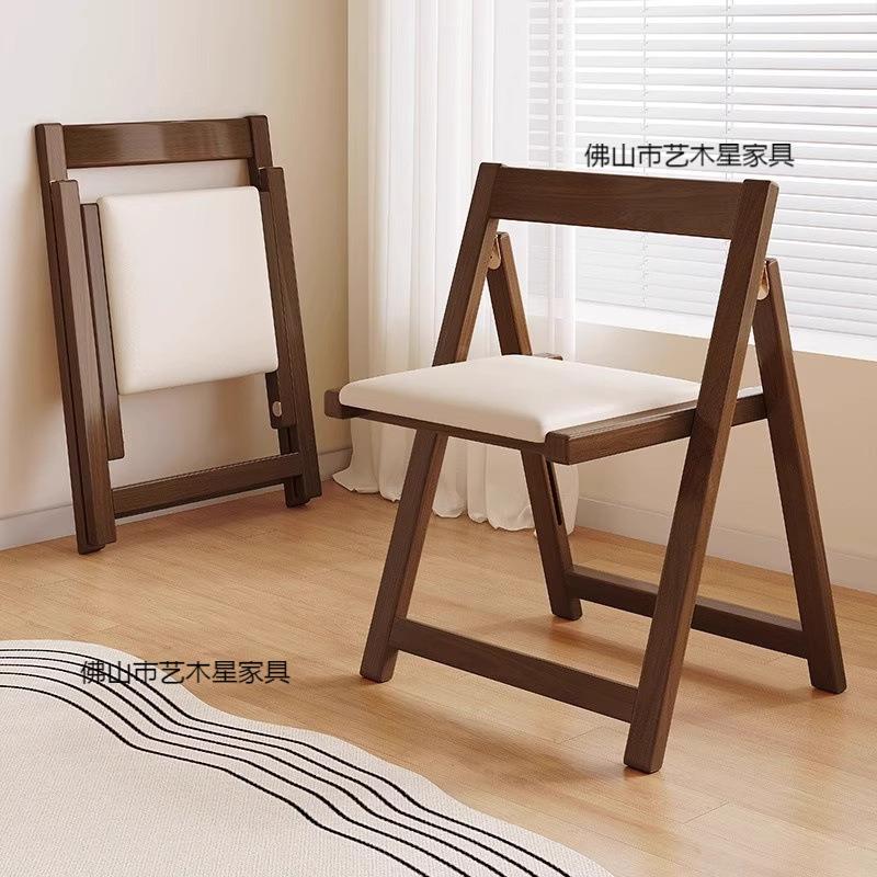 家用实木折叠椅厅靠背餐椅简约便户携办公GPT电小型外野餐脑客靠