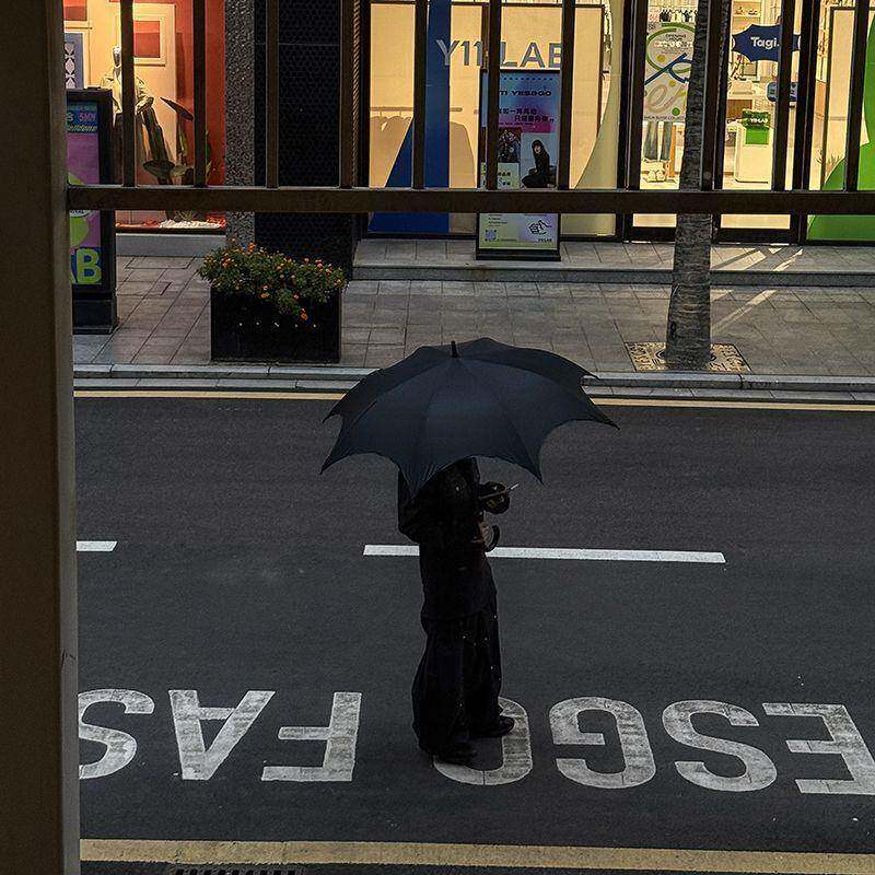 特长伞晴雨两用亚文哥化暗黑无品牌/系雨伞柄自动太阳伞黑胶防女
