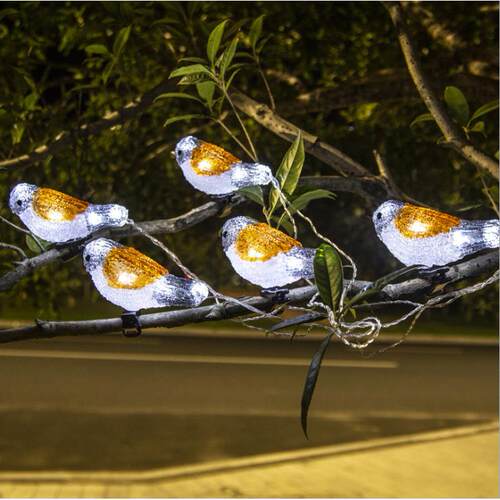 LED亚灯克力诞小鸟动物FUK装饰灯LED窗帘防串室外圣节日造型水