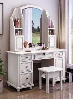 卧室实木梳妆台DGG纳柜一体中妆式复古多功网红轻奢能简约大化桌
