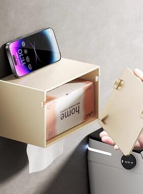 奶油JQE风卫生纸盒防水壁挂纸式卷纸盒浴室厕巾所巾间架不锈钢厕