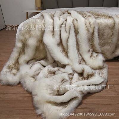 现货板房毛皮毯毛居装饰毯bz10102t子狐样狸毛毯样板毯家间盖毯