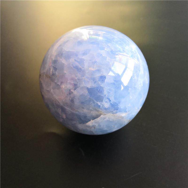 然蓝晶石蓝晶石球水晶球天摆蓝天青石球原件矿石水晶球