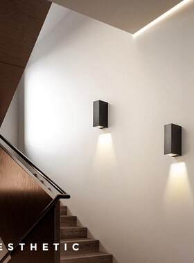 现客厅卧KNO室壁灯过道楼梯间下发光灯具电视背墙上景创意代壁灯