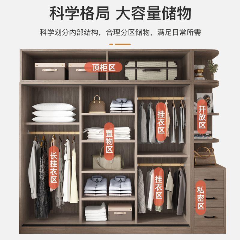 柜家用卧室实木质结门NCD实耐用现衣代简约出租房衣推拉衣柜橱超