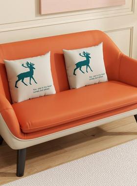 人小沙发小户型客厅出租房直科技皮公寓酒店AXG皮实木休双闲发