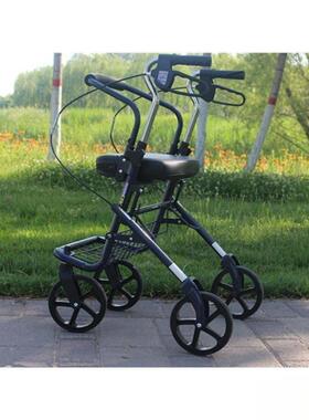 旅叠推BUS车老人可坐游折力助车椅子出行便携式老年手推车代步轮