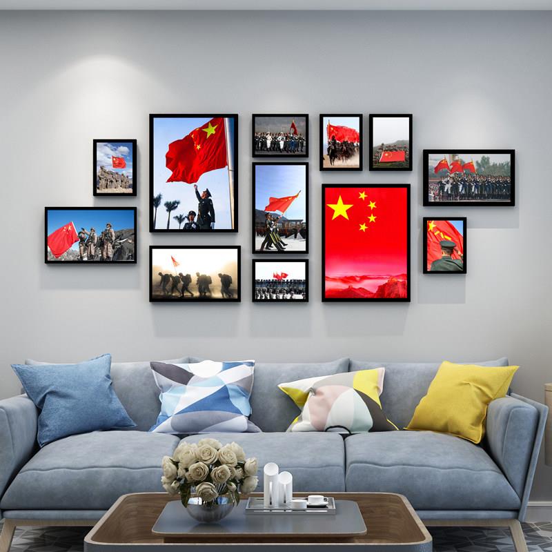 军旅爱国主题照片墙挂画军事特种兵解放军宣传子弟兵励志壁画相框