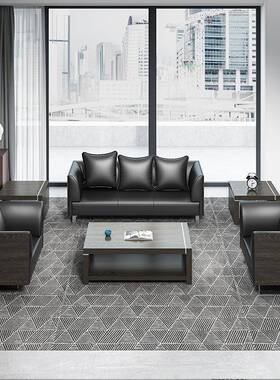 厂lq-75613会家现代简约板式办公沙发客休发息接待沙茶发商务沙几