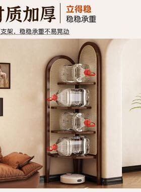 转角柜物架一体发墙收纳柜客厅置沙墙边三角NSG靠储物藤编展示柜