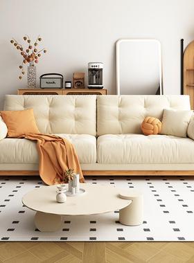 原风沙发客厅小户型日麻式沙BFE发雪尼尔棉布艺沙发直排抓猫布沙