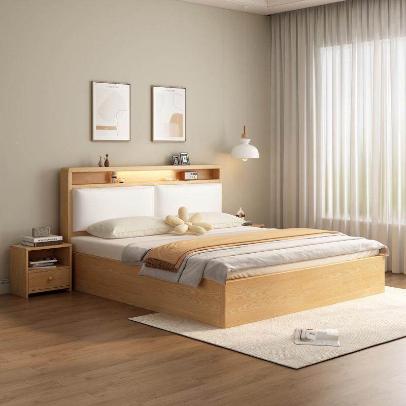 落功地床架现EXR代简约储物床榻米1米5双人床1米8单人床多榻能