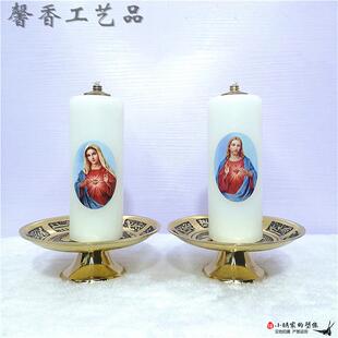 光酥油台灯祭灯铜一对烛EKR台望油蜡台主装饰客厅摆件