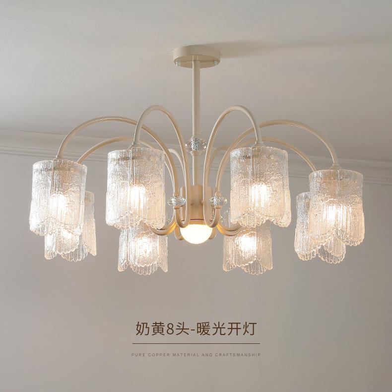 水晶吊灯现简约奶风大厅灯具代法式奢玻璃创意轻造型新88999款油