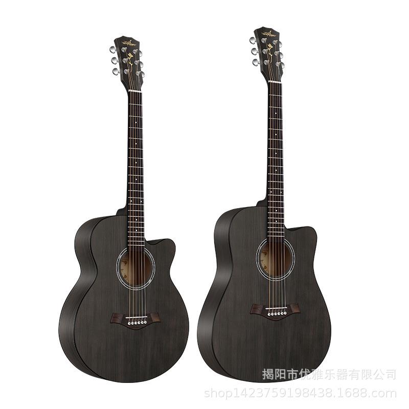 41寸云杉木面弦板吉民谣六木他丨41寸21品T位缺角民谣木吉AD4178