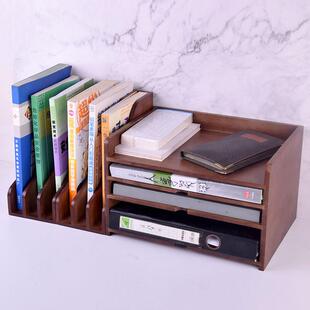 办公桌夹面收件纳盒实OYR木文件架文文件筐纳A4书桌置物架整理架