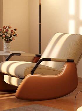摇摇椅家用沙发木躺椅懒沙发人奶卧油风实00554摇椅室客厅休闲沙