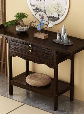 新中式玄关柜靠墙WCU供桌户家用香案长桌条案入几正对门玄关端景