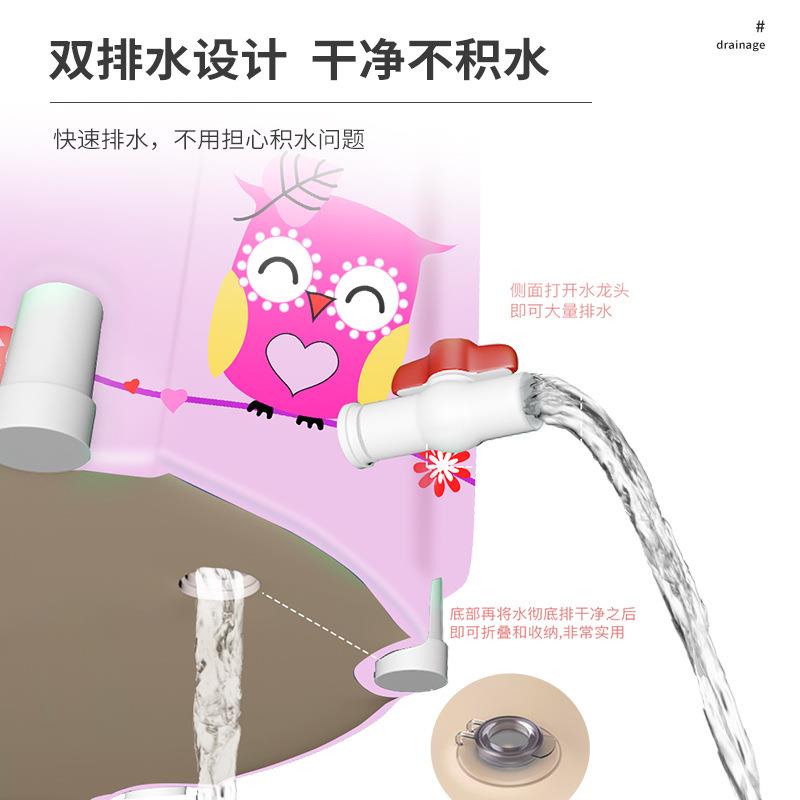 成cf-92人款泡澡桶圆折叠大盆儿童加厚泡澡大号洗澡盆盆特大号人