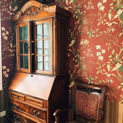 桌美式书柜实木书一体桌欧式书TAH房室储物柜学书生家用收纳卧柜