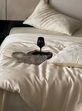 轻奢ali-5875小睡贵妇1绒0支全棉贡缎长棉大提花四0件套a类纯棉裸