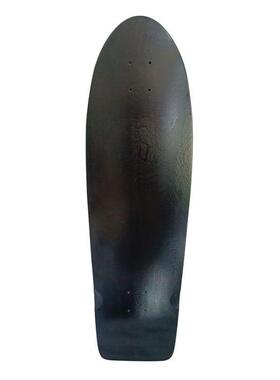 3X34英枫无品牌/寸业陆地冲浪板双翘路冲板成人滑板纯黑色H木陆冲