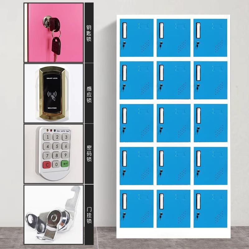 彩色更柜铁皮柜门WLX-3496员工衣柜带衣锁储物柜存包柜健身房浴换