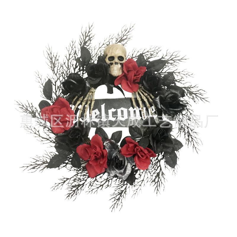 新品节万XLZ节对蜘蛛花环门挂饰鬼圣家居摆饰派壁挂场地布置道具