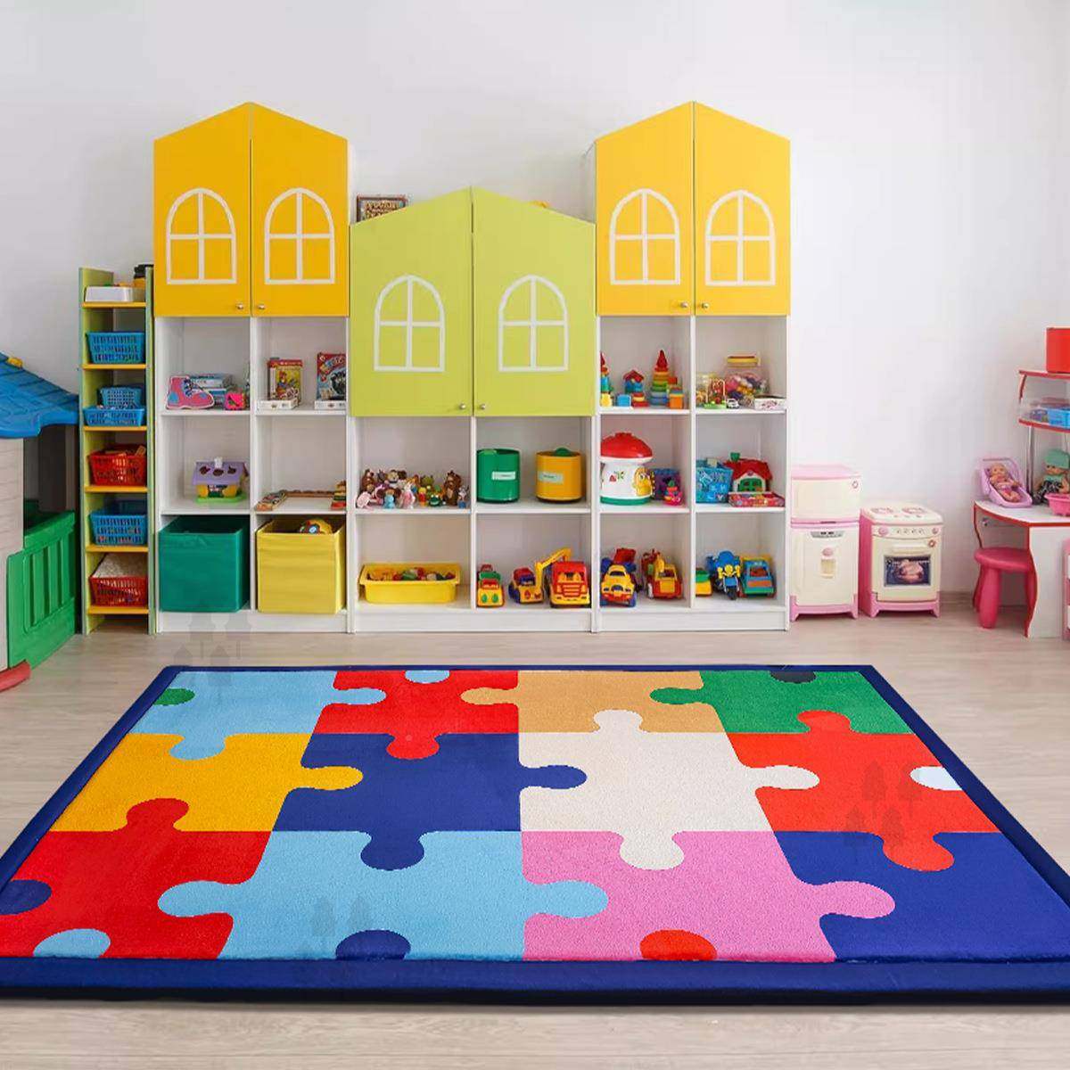 卡通榻米垫子儿UNJ童爬行垫卧室打地儿童阅读区榻加铺防厚摔地毯