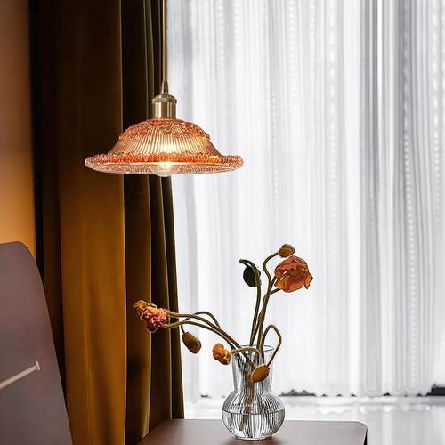 美复古卧吊灯花朵玻璃法式中古JH-T8542南洋式风吧复室古风茶室餐